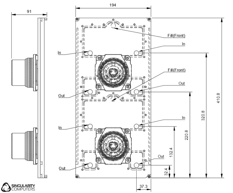 Channelz PC-O11 Dual D5 Reservoir Distribution Plate